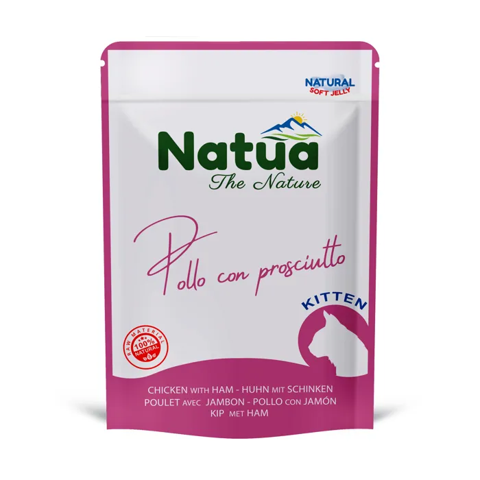  NATUA cat Buste KITTEN POLLO PROSCIUTTO gr 70