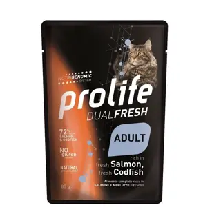 PROLIFE DUALFRESH Gatti Salmone Merluzzo Gr 85