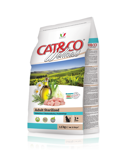 CAT&CO Wellness ADULT  STERILIZED Pollo e Orzo Kg 1,5