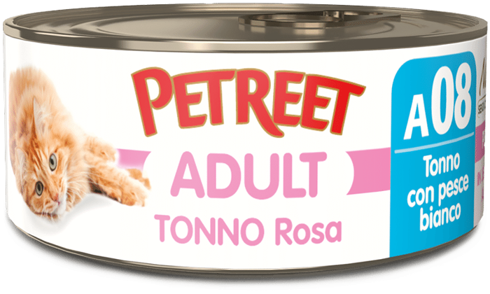 PETREET NATURA TONNO ROSA con Pesce Bianco  gr 70