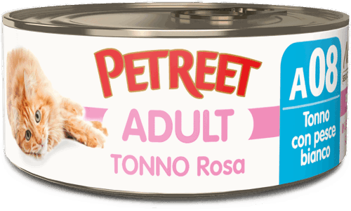 PETREET NATURA TONNO ROSA con Pesce Bianco  gr 70