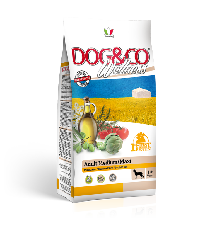 DOG&CO Wellness ADULT Medium Maxi Pollo e Riso Kg 12