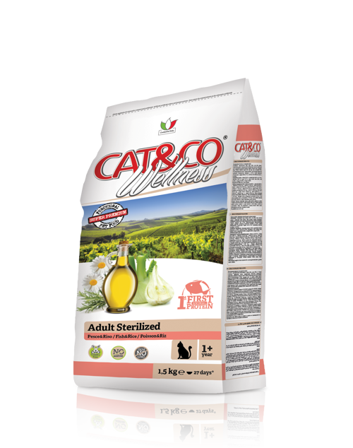 CAT&CO Wellness ADULT STERILIZED Pesce e Riso Kg 1,5