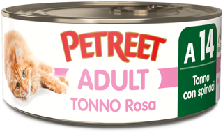 PETREET NATURA TONNO ROSA con  spinaci gr 70