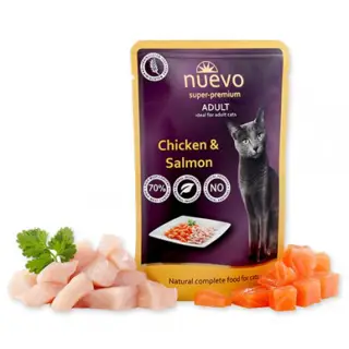 NUEVO SUPER PREMIUM FILETTI POLLO E SALMONE GR 85 