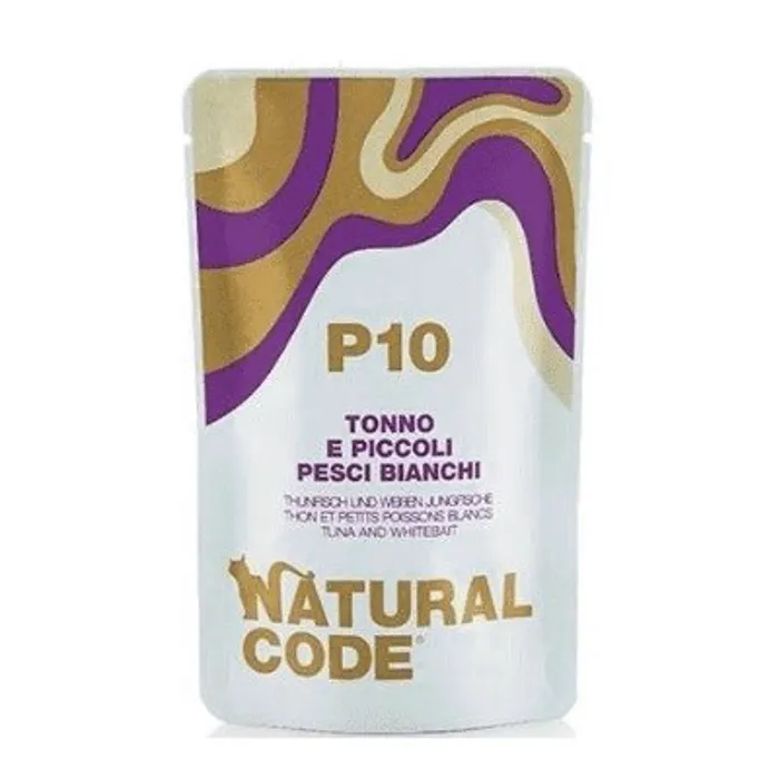 NATURAL CODE Pouch 10 Tonno e  Pesci Bianchi  Gr 70