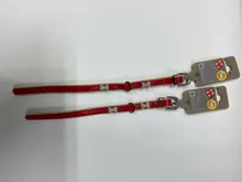 Ferribiella COLLARE C/OSSO ECO PELLE ROSSO 24CM