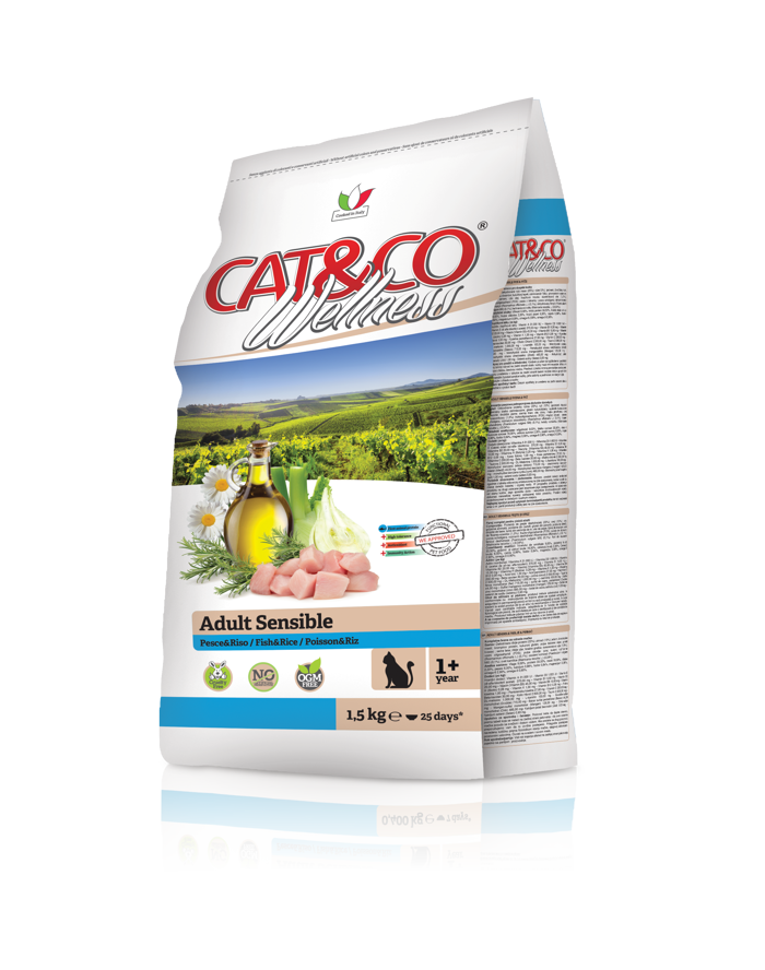 CAT&CO Wellness ADULT SENSIBLE Pesce e Riso Gr 400