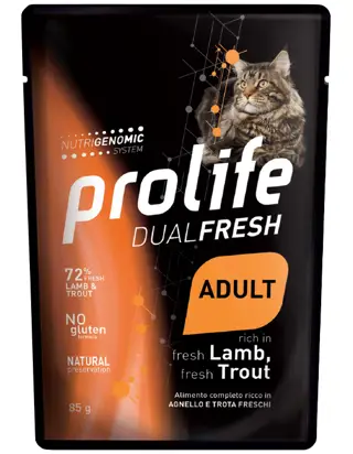 PROLIFE DUALFRESH Gatti Agnello Trota Gr 85