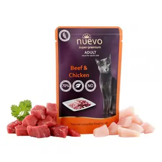 NUEVO SUPER PREMIUM GATTI ADULTI PATE' POLLO E MANZO GR 85