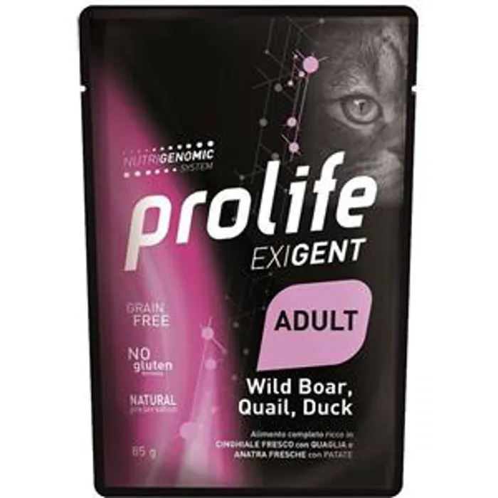 PROLIFE EXIGENT Gatti Cinghiale Quaglia Anatra Gr85