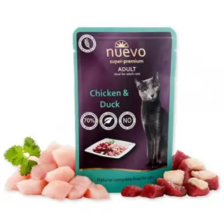 NUEVO SUPER PREMIUM GATTI ADULTI  PATE' POLLO E ANATRA GR 85