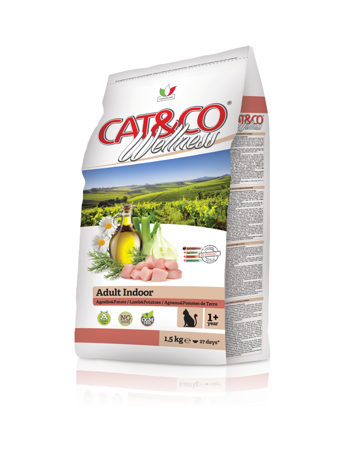 CAT&CO Wellness ADULT INDOOR Agnello e Patate Kg 1,5