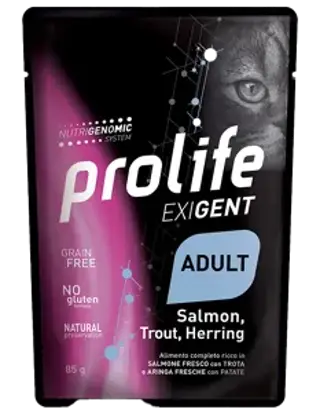 PROLIFE EXIGENT Gatti Salmone Trota Aringa Gr 85