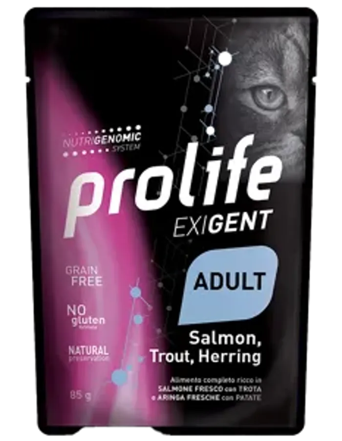 PROLIFE EXIGENT Gatti Salmone Trota Aringa Gr 85