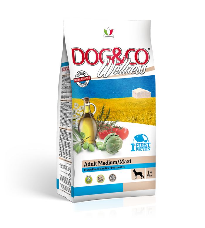 DOG&CO Wellness ADULT Medium Maxi Pesce e Riso Kg 12
