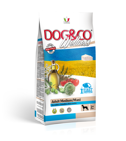 DOG&CO Wellness ADULT Medium Maxi Pesce e Riso Kg 12