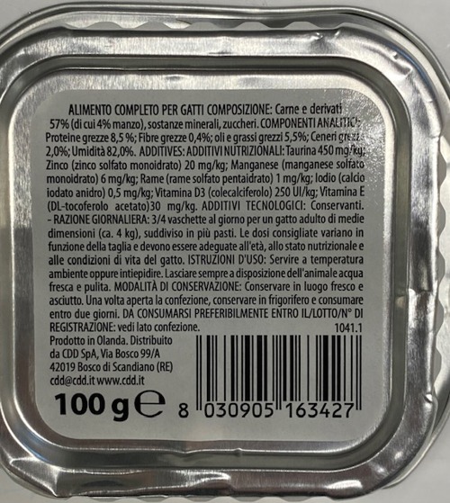 BAFFY per gatti Patè Manzo Gr 100