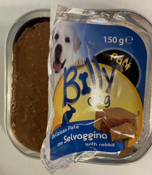 BILLY per cani Patè Selvaggina Gr 150